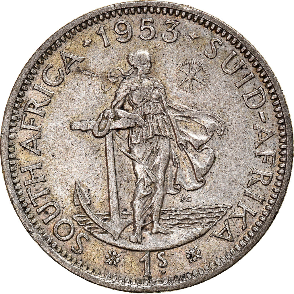Coin, South Africa, Elizabeth II, Shilling, 1953, Pretoria, EF(40-45), Silver