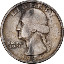 Coin, United States, Washington Quarter, Quarter, 1934, U.S. Mint, Philadelphia