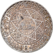 Coin, Morocco, Mohammed V, 5 Francs, 1933, Paris, AU(50-53), Silver, KM:37