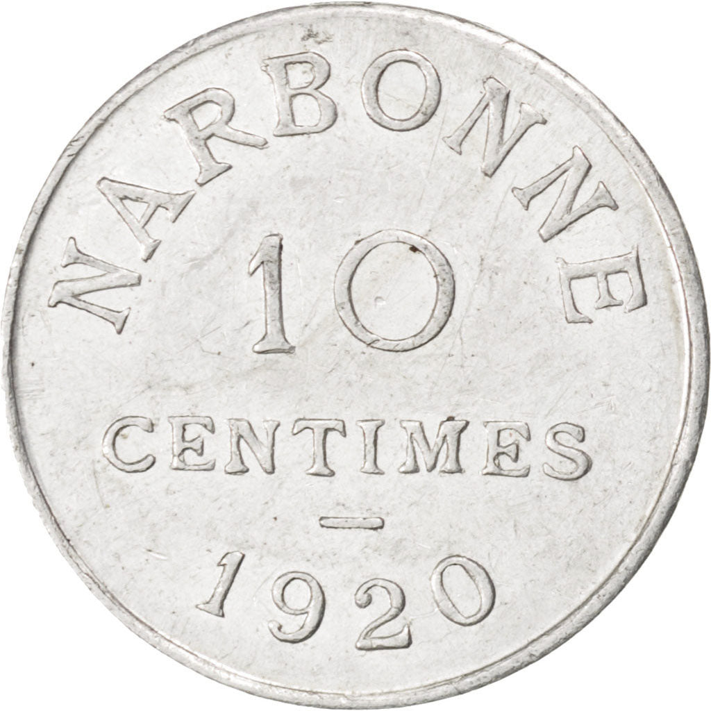 France, 10 Centimes, 1920, AU(50-53), Aluminium, Elie #10.1a, 0.82