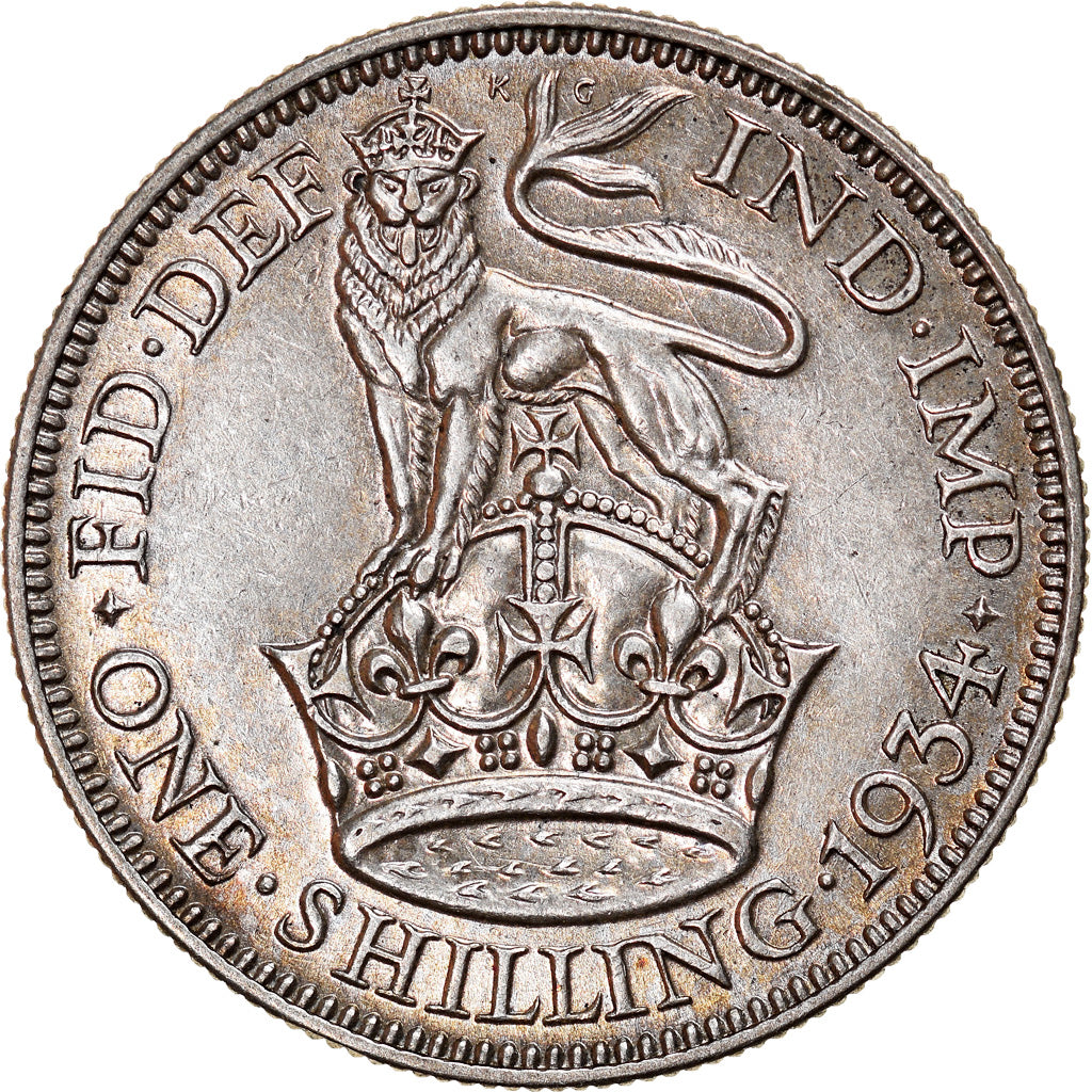 Coin, Great Britain, George V, Shilling, 1934, EF(40-45), Silver, KM:833