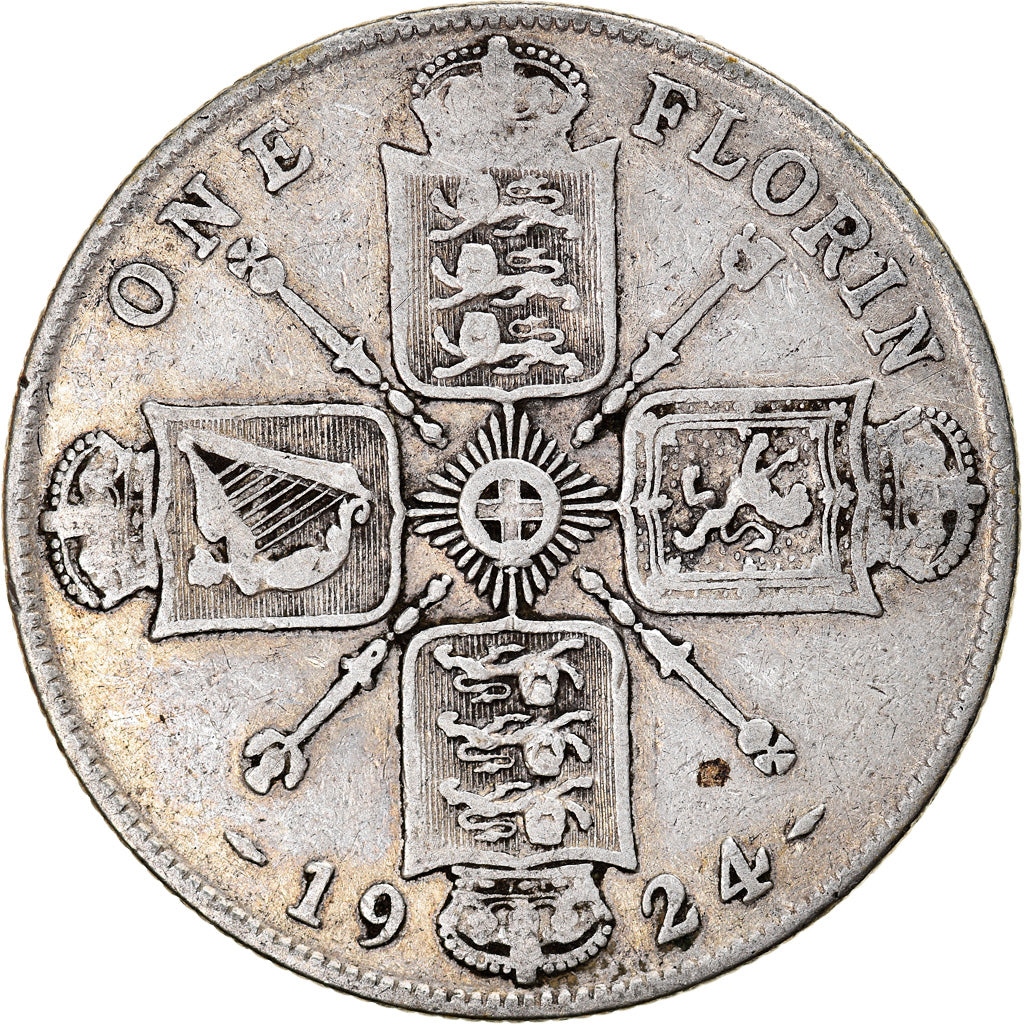 Coin, Great Britain, George V, Florin, Two Shillings, 1924, VF(30-35), Silver