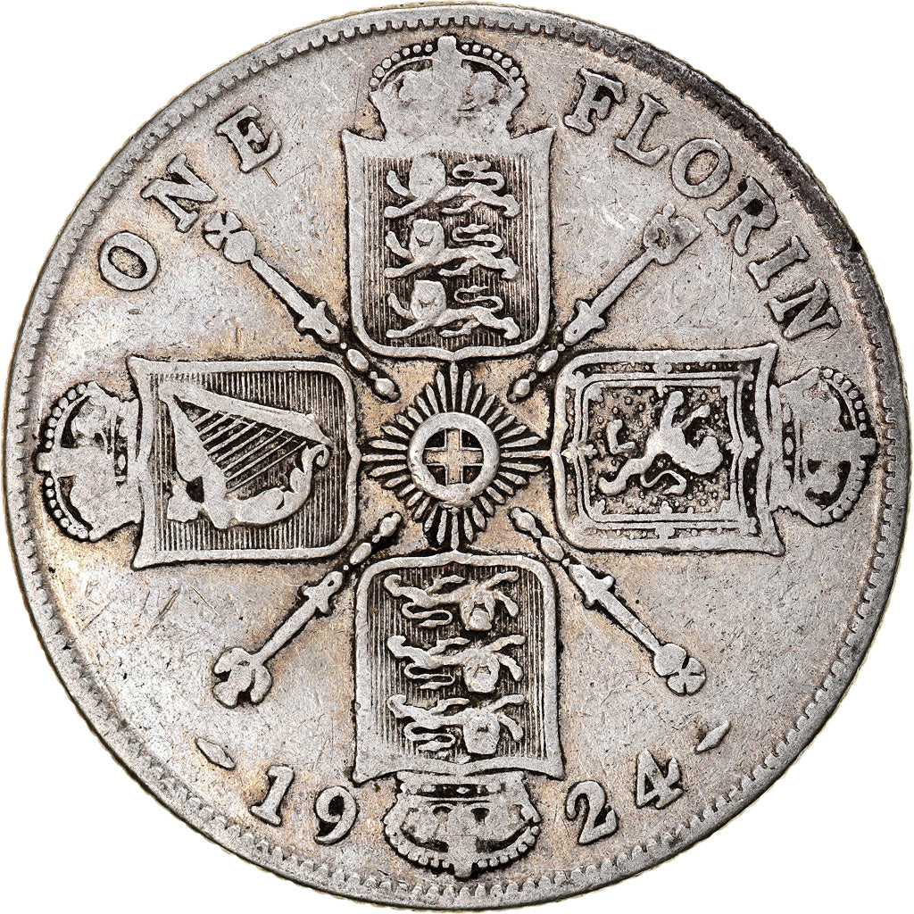 Coin, Great Britain, George V, Florin, Two Shillings, 1924, VF(30-35), Silver