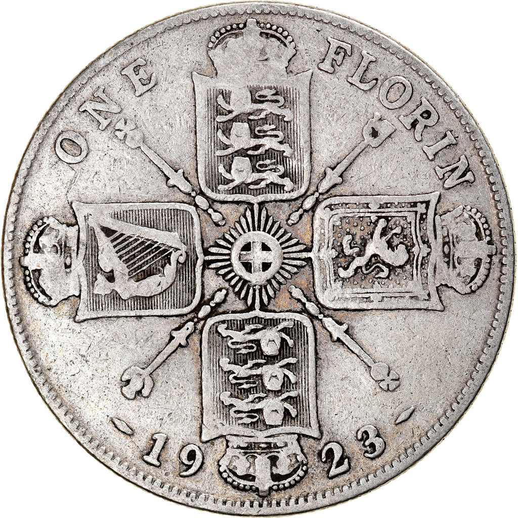 Coin, Great Britain, George V, Florin, Two Shillings, 1923, VF(30-35), Silver