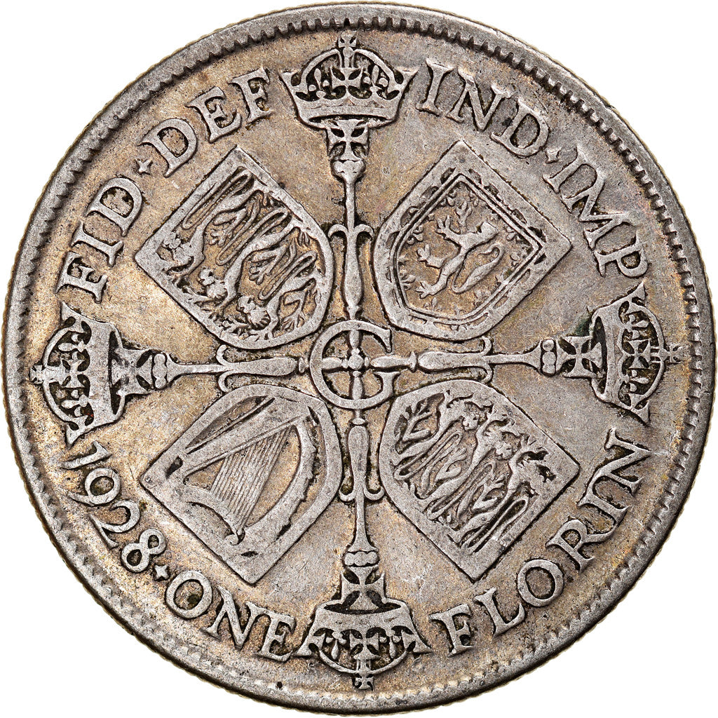 Coin, Great Britain, George V, Florin, Two Shillings, 1928, VF(30-35), Silver