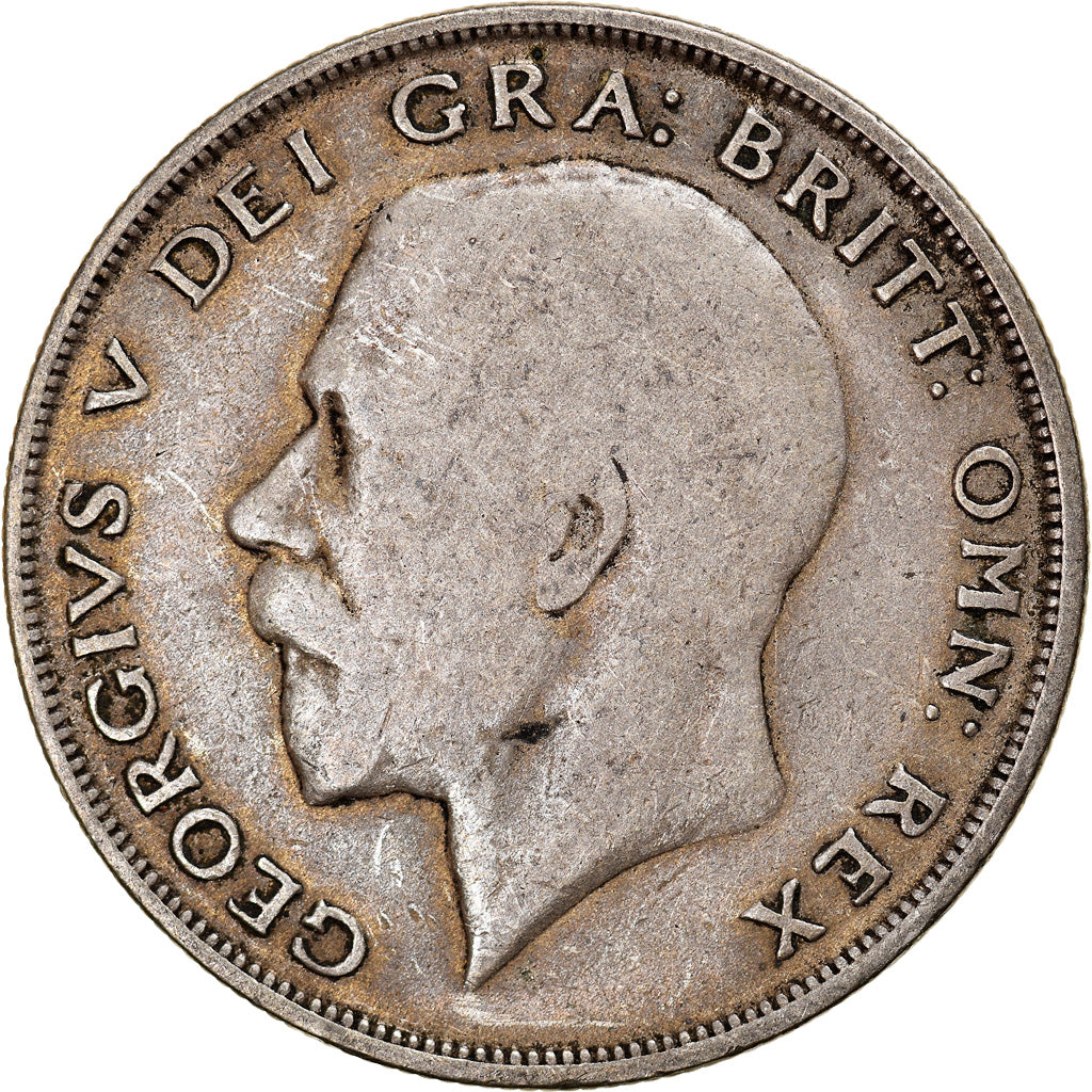 Coin, Great Britain, George V, 1/2 Crown, 1921, VF(20-25), Silver, KM:818.1a