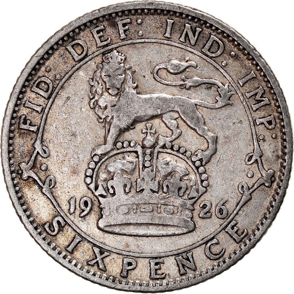 Coin, Great Britain, George V, 6 Pence, 1926, EF(40-45), Silver, KM:815a.2