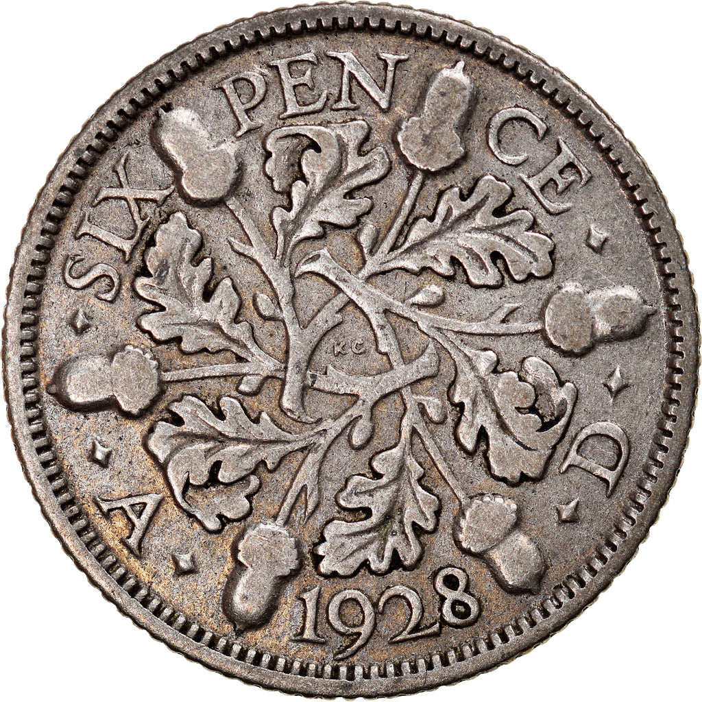 Coin, Great Britain, George V, 6 Pence, 1928, EF(40-45), Silver, KM:832