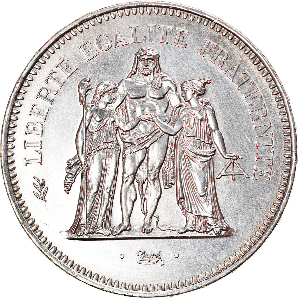 Coin, France, Hercule, 50 Francs, 1977, Paris, MS(60-62), Silver, KM:941.1