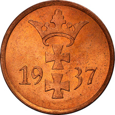 Coin, DANZIG, Pfennig, 1937, Warsaw, AU(55-58), Bronze, KM:140