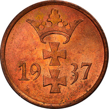 Coin, DANZIG, Pfennig, 1937, Warsaw, AU(55-58), Bronze, KM:140