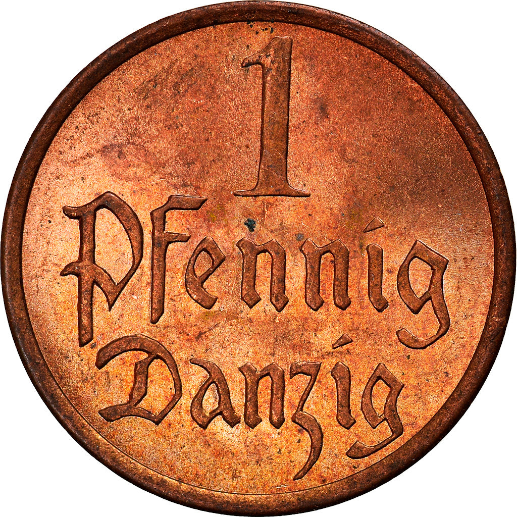 Coin, DANZIG, Pfennig, 1937, Warsaw, AU(55-58), Bronze, KM:140