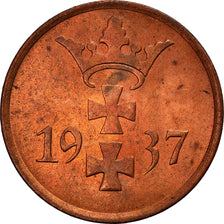Munten, DANZIG, Pfennig, 1937, Warsaw, PR, Bronze, KM:140