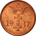 Coin, DANZIG, Pfennig, 1937, Warsaw, AU(55-58), Bronze, KM:140