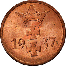 Coin, DANZIG, Pfennig, 1937, Warsaw, AU(55-58), Bronze, KM:140
