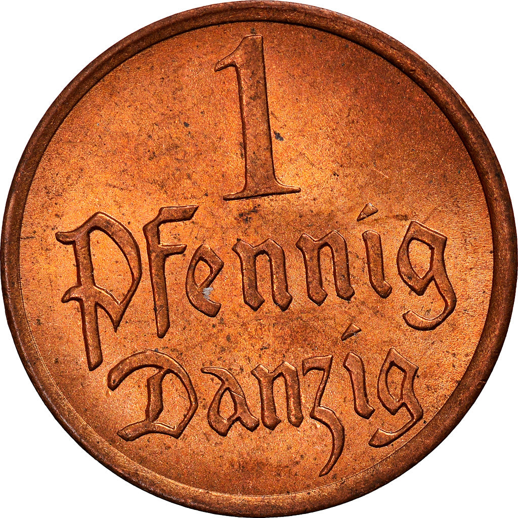 Coin, DANZIG, Pfennig, 1937, Warsaw, AU(55-58), Bronze, KM:140