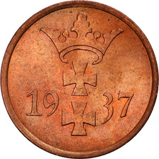 Coin, DANZIG, Pfennig, 1937, Warsaw, AU(55-58), Bronze, KM:140