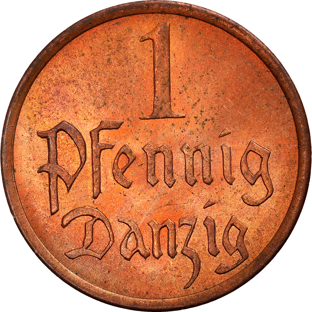 Coin, DANZIG, Pfennig, 1937, Warsaw, AU(55-58), Bronze, KM:140