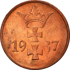 Coin, DANZIG, Pfennig, 1937, Warsaw, AU(55-58), Bronze, KM:140