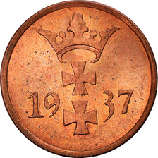 Coin, DANZIG, Pfennig, 1937, Warsaw, AU(55-58), Bronze, KM:140