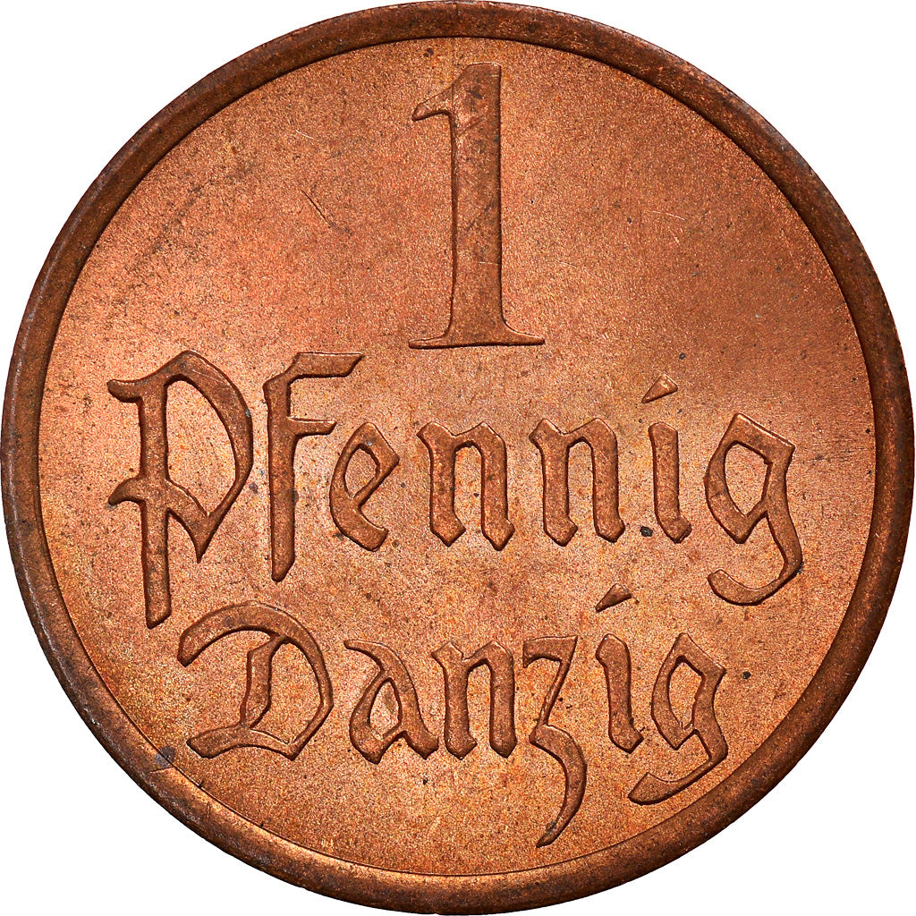 Coin, DANZIG, Pfennig, 1937, Warsaw, AU(55-58), Bronze, KM:140