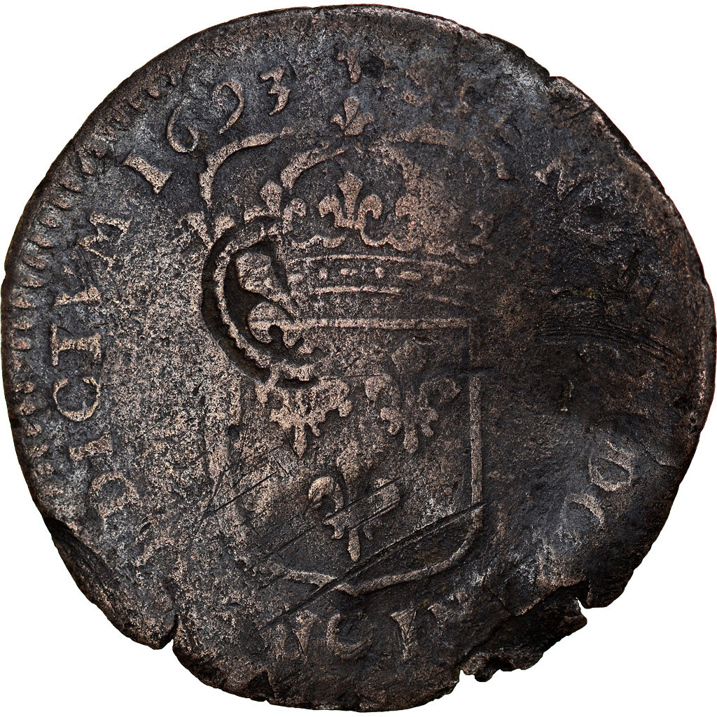 Münze, Frankreich, Louis XIV, Sol de 15 deniers ou quinzain, 15 Deniers, 1693