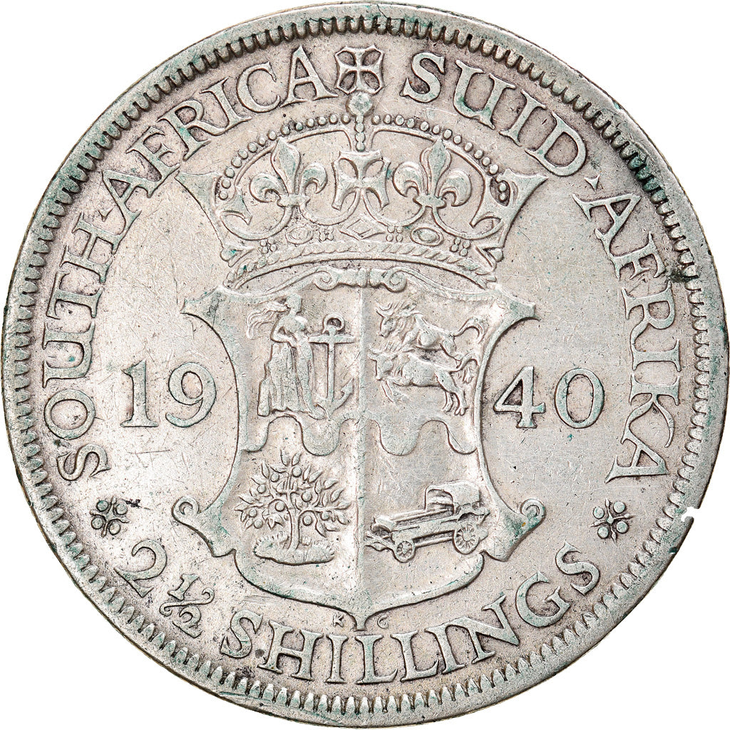 Coin, South Africa, George VI, 2-1/2 Shillings, 1940, Pretoria, EF(40-45)