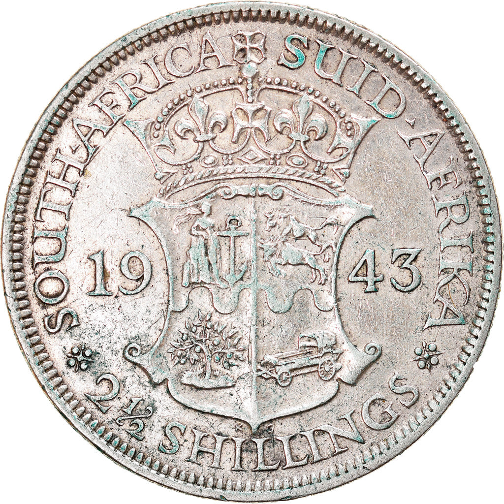 Munten, Zuid Afrika, George VI, 2-1/2 Shillings, 1943, Pretoria, FR+, Zilver