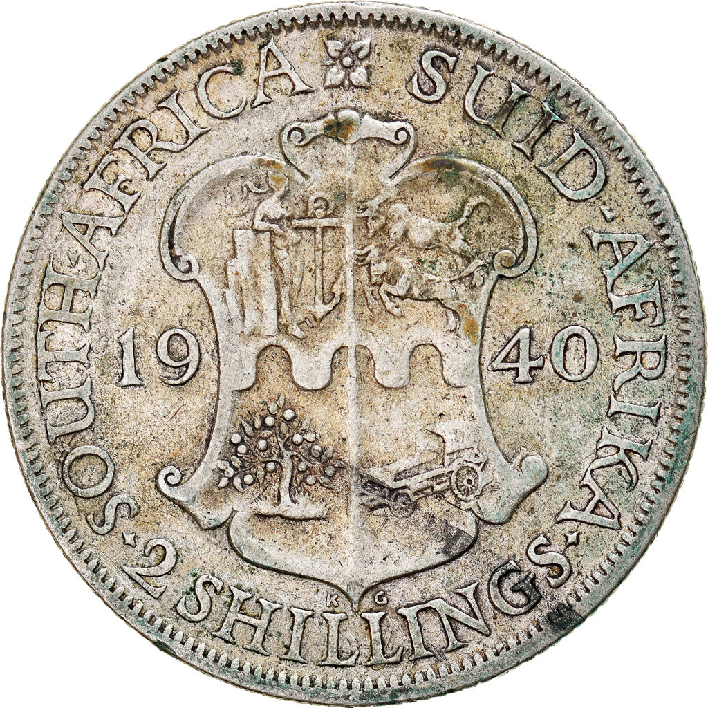 Coin, South Africa, George VI, 2 Shillings, 1940, EF(40-45), Silver, KM:29