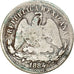 Moneda, México, 25 Centavos, 1884, Guadalajara, BC+, Plata, KM:406.4