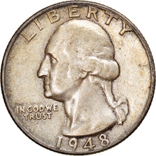 Coin, United States, Washington Quarter, Quarter, 1948, U.S. Mint, Philadelphia
