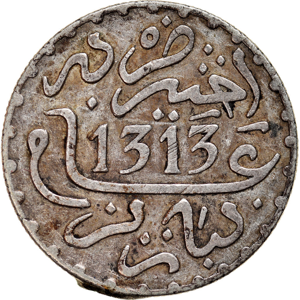 Moneta, Maroko, Moulay al-Hasan I, Dirham, 1895/AH1313, Paris, VF(30-35)