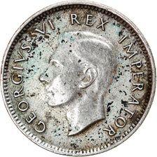 Coin, South Africa, George VI, 6 Pence, 1942, EF(40-45), Silver, KM:27