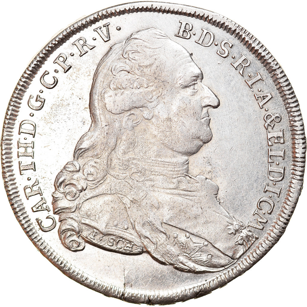 Munten, Duitse staten, BAVARIA, Karl Theodor, Thaler, 1781, Munich, ZF+, Zilver