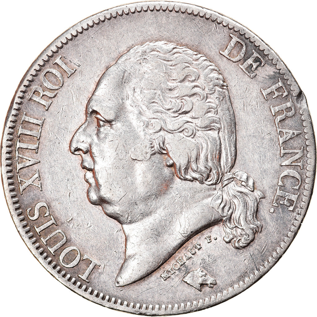 Monnaie, France, Louis XVIII, Louis XVIII, 5 Francs, 1824, Paris, TB+, Argent