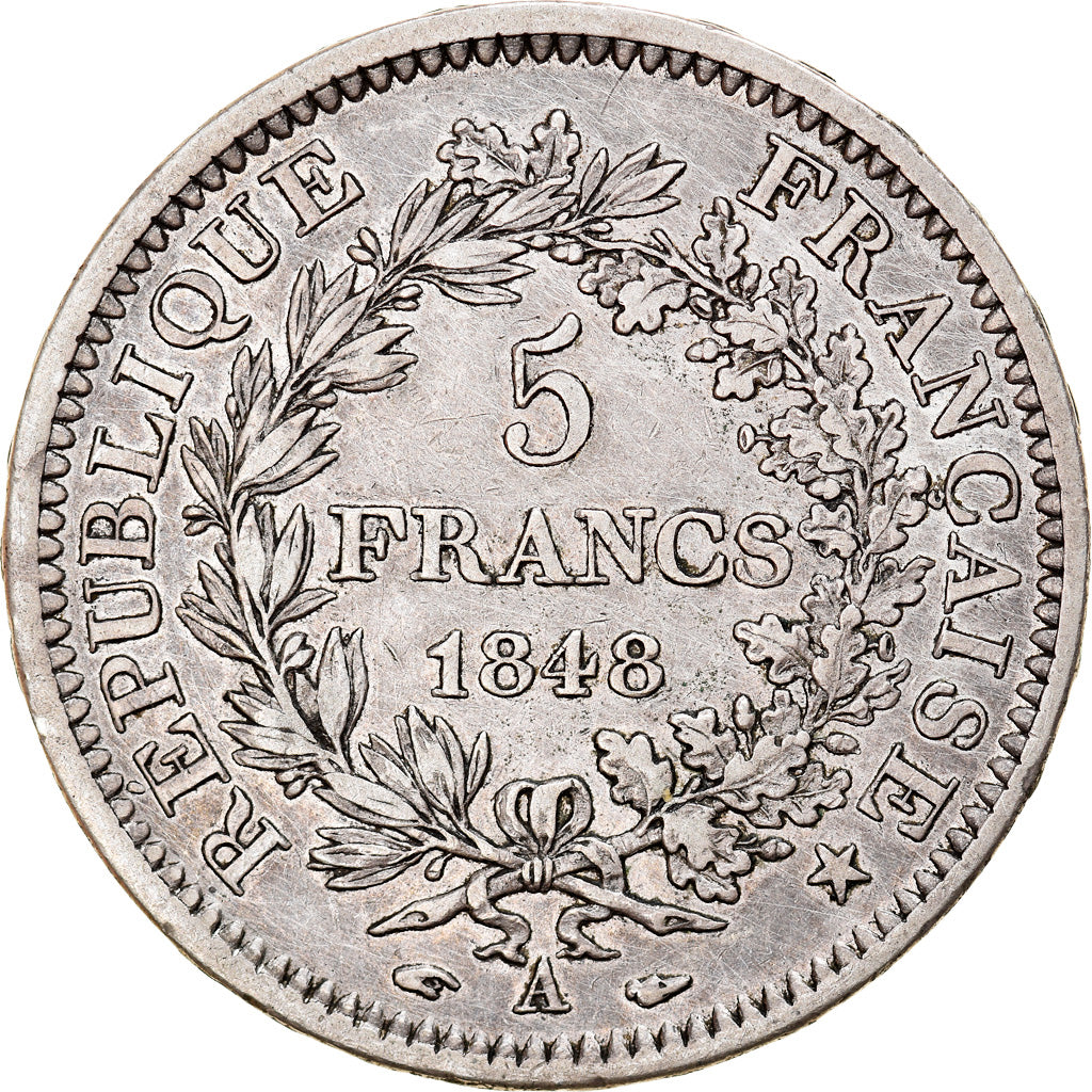Coin, France, Hercule, 5 Francs, 1848, Paris, EF(40-45), Silver, KM:756.1