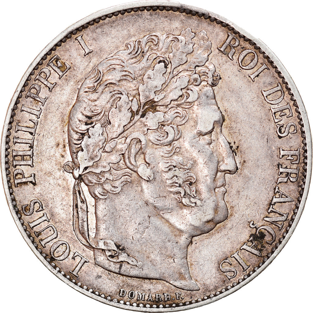 Moneta, Francia, Louis-Philippe, 5 Francs, 1845, Lille, BB, Argento, KM:749.13