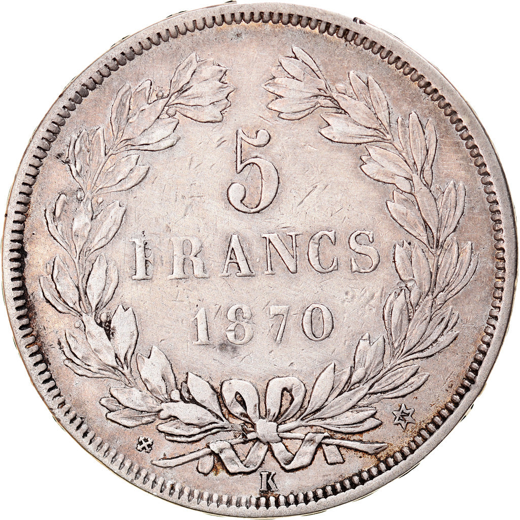 Monnaie, France, Cérès, 5 Francs, 1870, Bordeaux, TTB, Argent, Gadoury:742