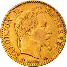 Moneta, Francia, Napoleon III, 10 Francs, 1866, Strasbourg, BB, Oro, KM:800.2