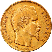 Moneta, Francja, Napoleon III, Napoléon III, 20 Francs, 1855, Lyon, VF(30-35)