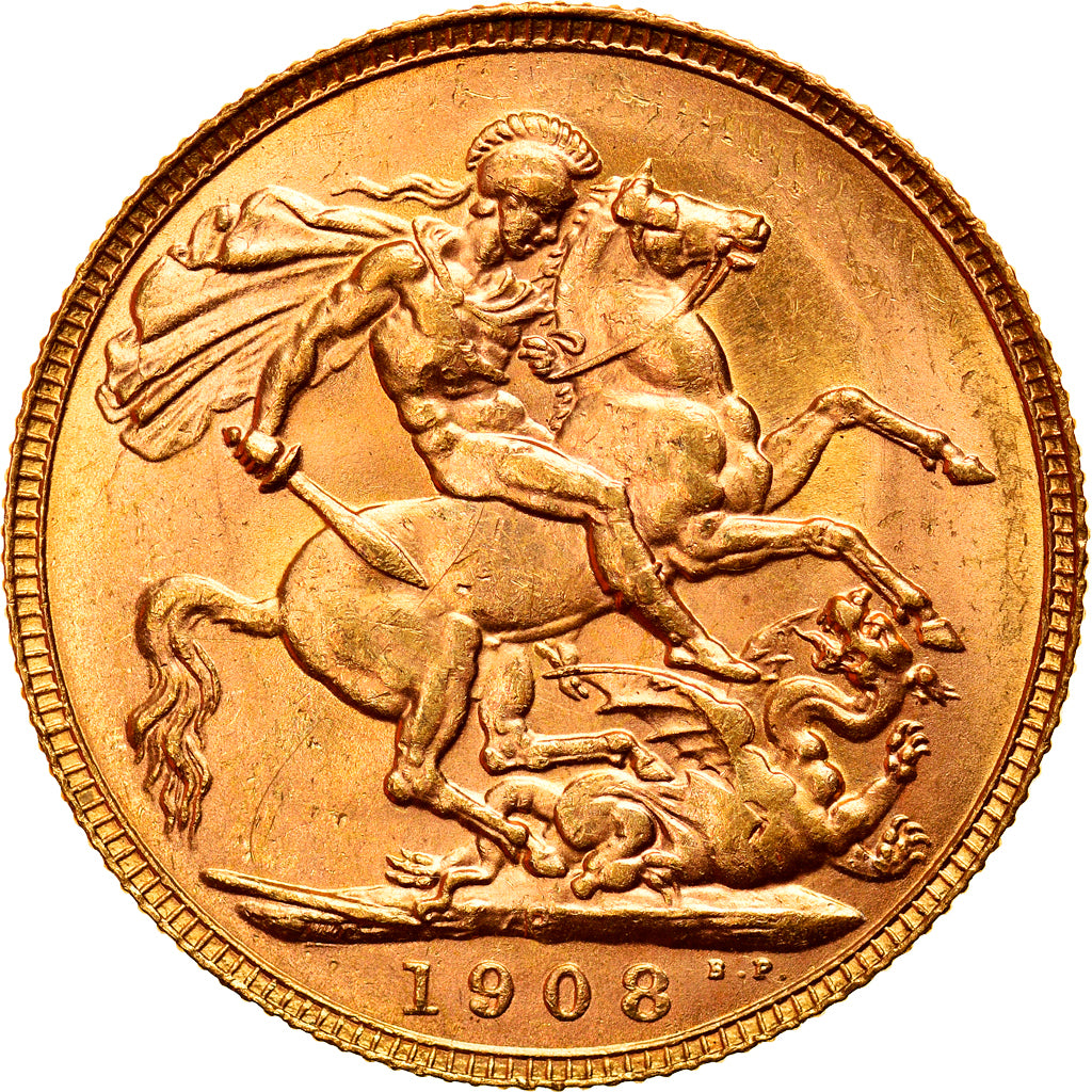 Coin, Australia, Edward VII, Sovereign, 1908, Perth, MS(63), Gold, KM:15