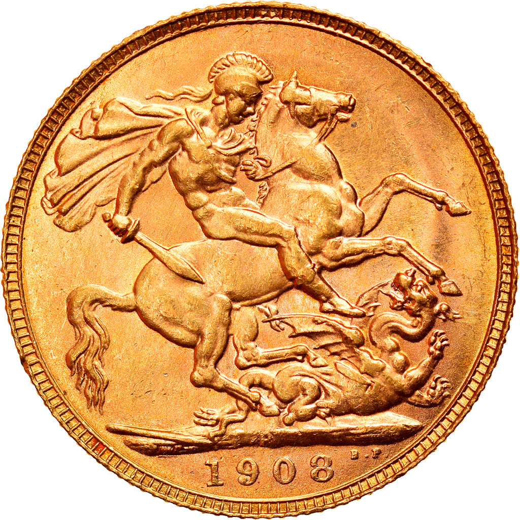 Coin, Australia, Edward VII, Sovereign, 1908, Perth, MS(63), Gold, KM:15
