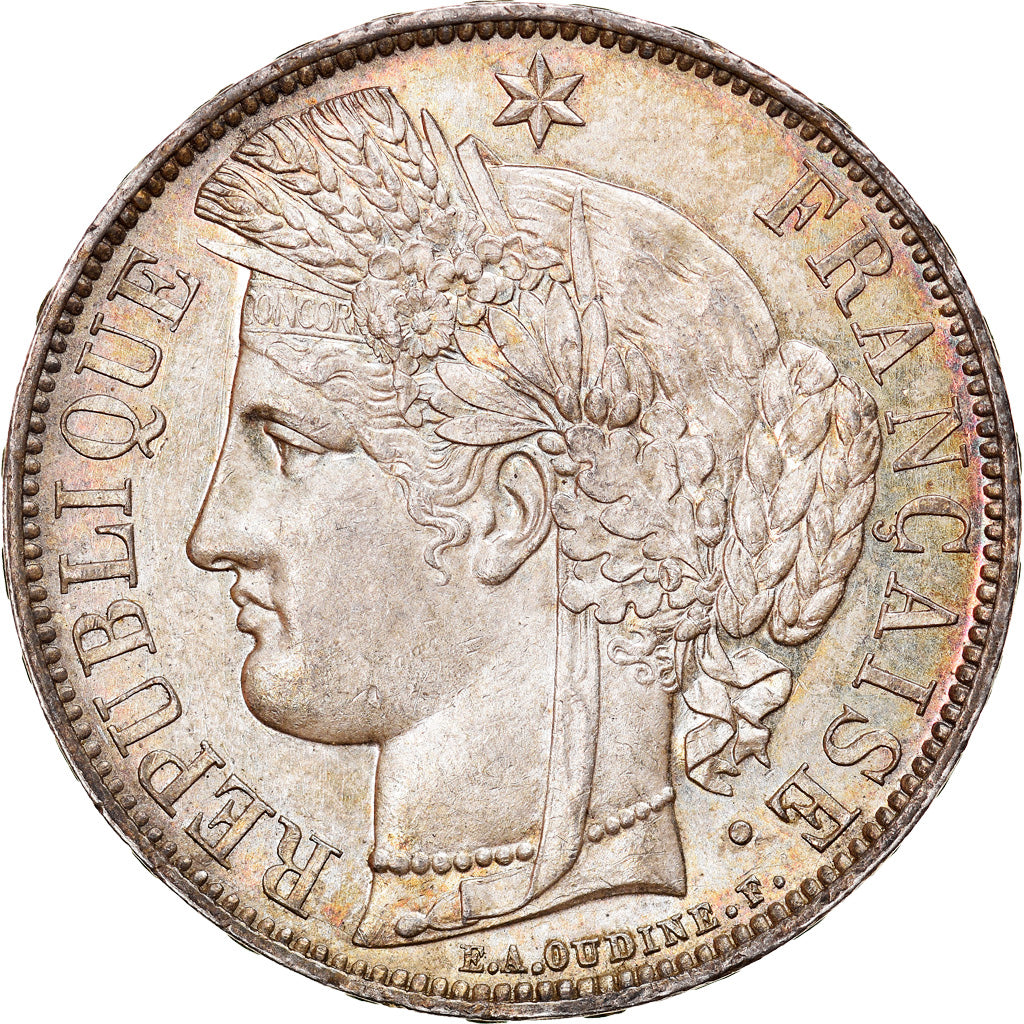 Coin, France, Cérès, 5 Francs, 1870, Paris, MS(63), Silver, KM:819