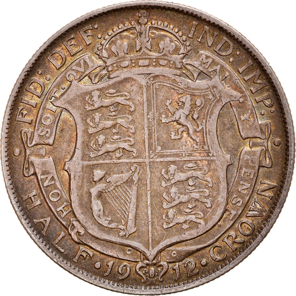Coin, Great Britain, George V, 1/2 Crown, 1912, EF(40-45), Silver, KM:818.1