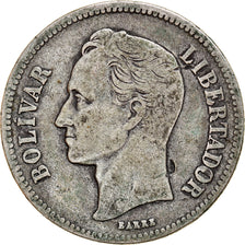 Moeda, Venezuela, Gram 10, 2 Bolivares, 1936, VF(30-35), Prata, KM:23