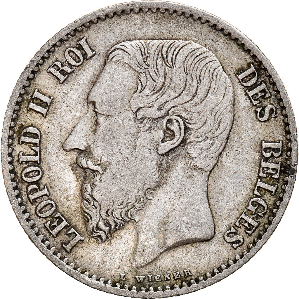 Coin, Belgium, Leopold II, Franc, 1867, VF(30-35), Silver, KM:28.1