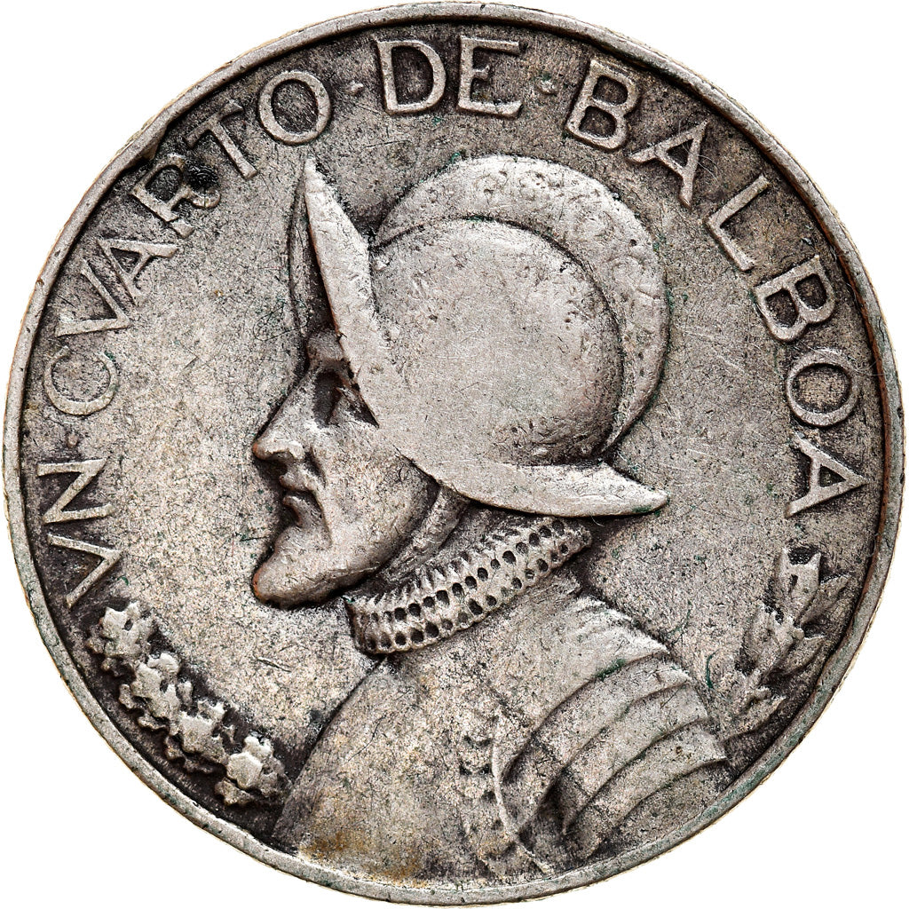 Coin, Panama, 1/4 Balboa, 1947, EF(40-45), Silver, KM:11.1