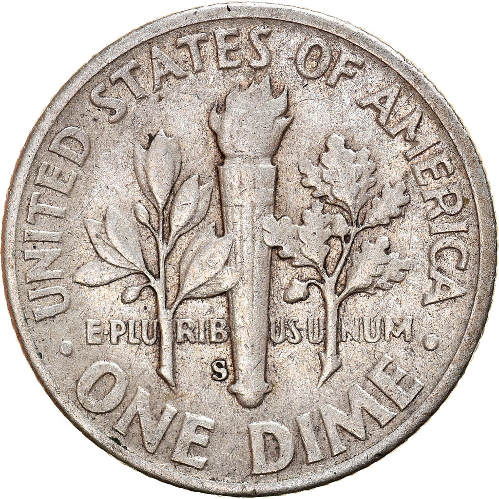 Coin, United States, Roosevelt Dime, Dime, 1947, U.S. Mint, San Francisco
