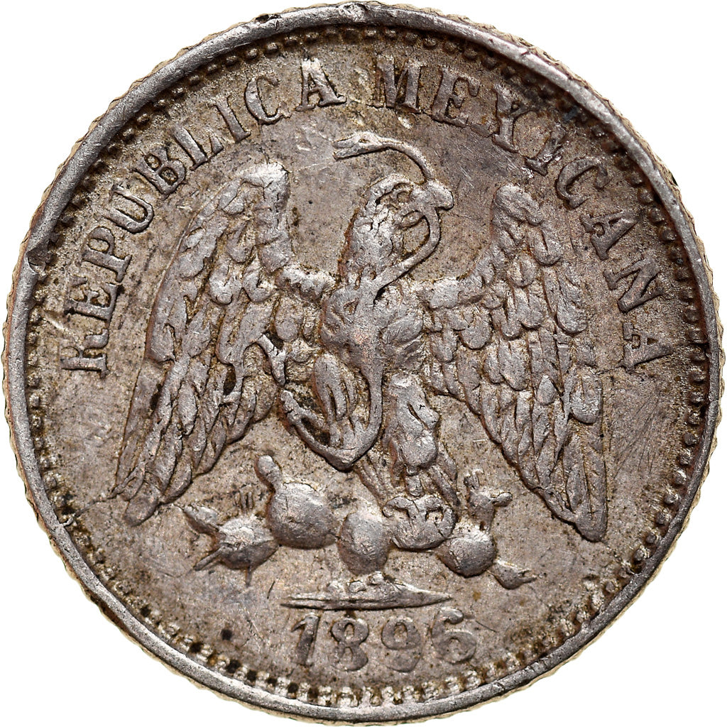 Coin, Mexico, 5 Centavos, 1896, Mexico City, VF(20-25), Silver, KM:398.7