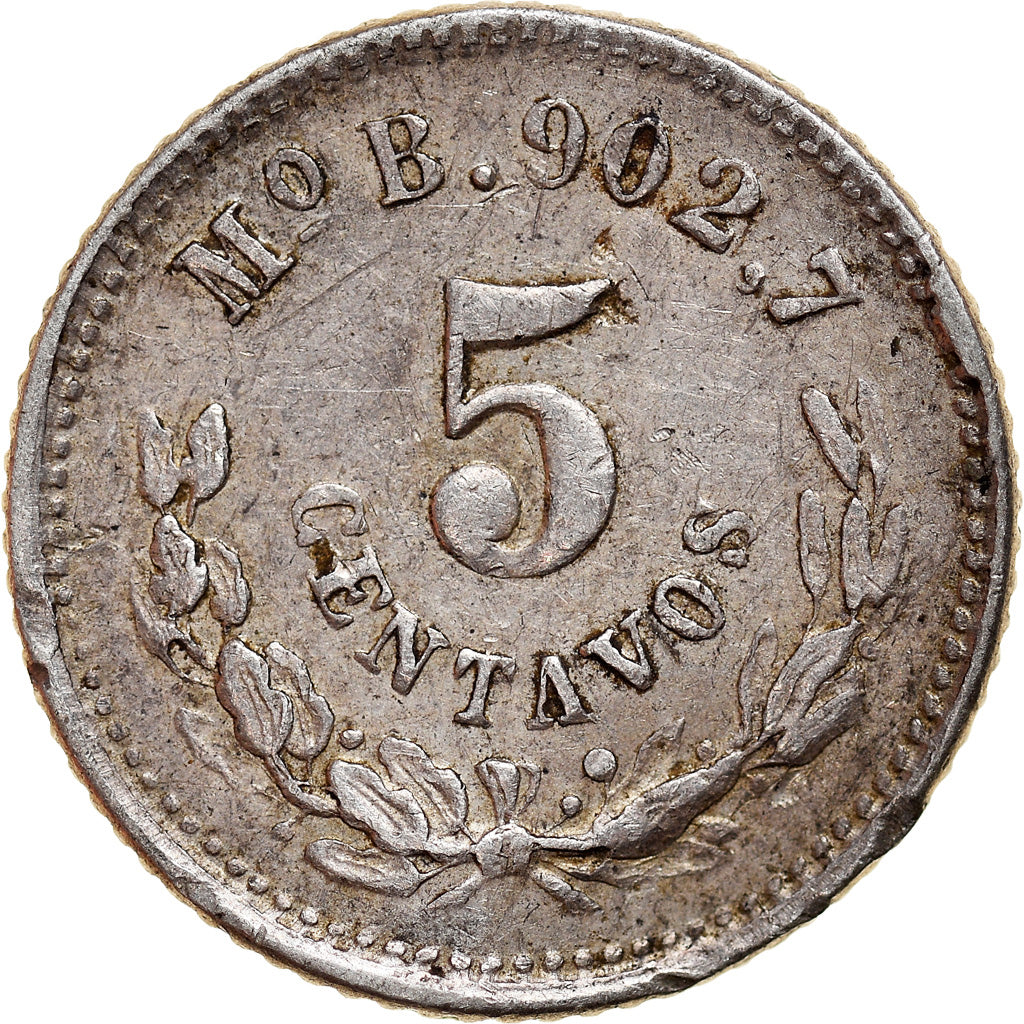 Coin, Mexico, 5 Centavos, 1896, Mexico City, VF(20-25), Silver, KM:398.7